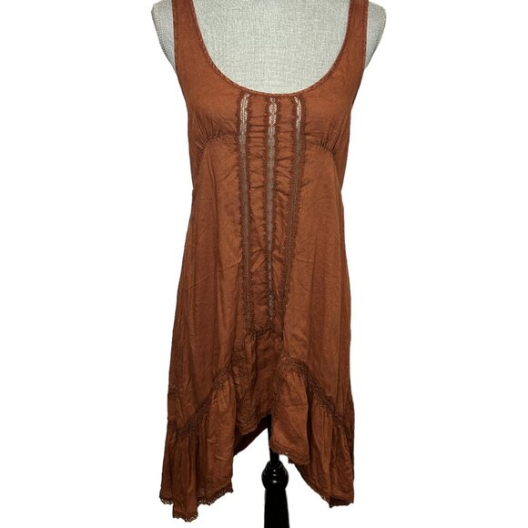 Free People Intimately High-Low Women's Tank Top Dress Rust Orange - Size XS - Picture 2 of 8